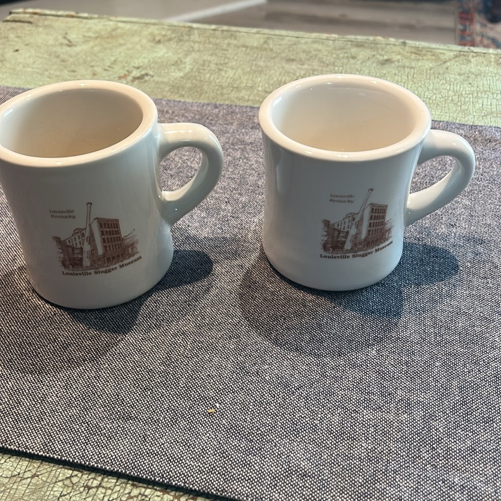 LOUISVILLE SLUGGER MUSEUM COFFEE MUGS - 2 slightly different sizes